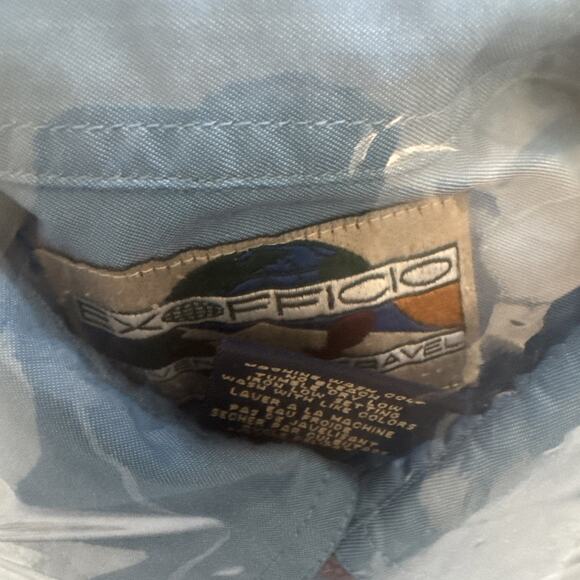 Vintage ExOfficio Shirt Mens Medium Button Up Roll Tab Vented Fishing Outdoors - Picture 10 of 10